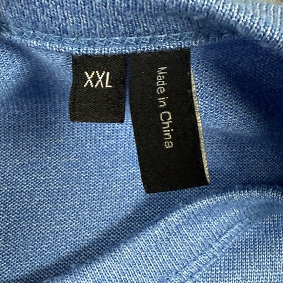 Theory T Shirt XXL Light Blue Henley Style Short‎ Sleeve Casual 1/4 Button Men's - Picture 4 of 8